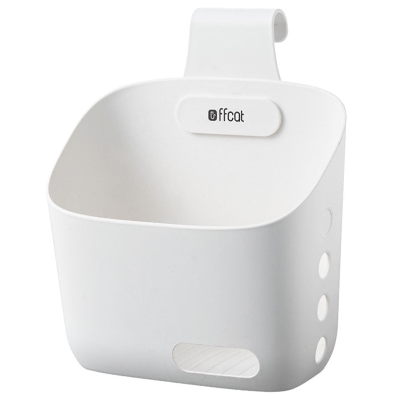 FFCAT Kitchen Plastic Sundries Storage Basket Bathroom Shower Hanging Basket with Drain Hole Bedroom Cosmetics Organizer Size L FFCAT Kitchen Plastic Sundries Storage Basket Bathroom Shower Hanging Basket with Drain Hole Bedroom Cosmetics Organizer Size L